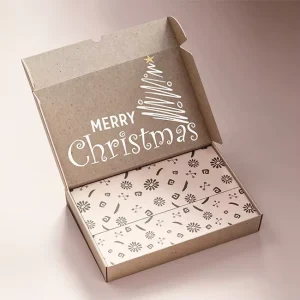 Customized Silk screen Logo Postal Box Holiday Kraft Christmas Cosmetic Skin Care Mailer Shipping Box Corrugated Paper Packaging