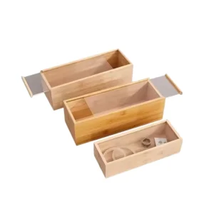 Customized Size Bamboo Wood Packaging Box Simple Gift Box with Acrylic Sliding Lid