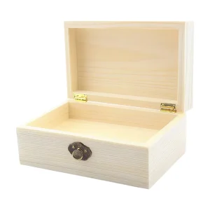 Customized Unfinished Wooden Gift Craft Box Hinged Lid Eco Friendly Folk Art Home Decoration