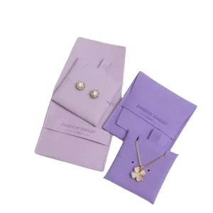 Customized logo Flap Necklace Bracelet Dust Bag Gift Packaging Pouch Microfiber Jewelry Envelope Bag