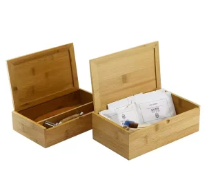 Customized logo Size Wooden Packaging Box Bamboo Wood Packaging Storage Box