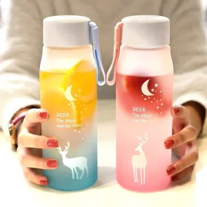 Cute Animal Pattern Drinking Frosted Sport High Value Water Plastic Bottle