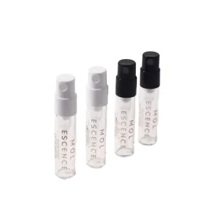Cute Clear Mini Cylinder Glass Bottle 1ml 2ml Perfume Sample Sprayer Vial