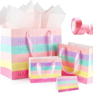 Cute Style Custom White Card Paper Bag for Sweet Gift Wrapping Kids Birthday Favors and Retail Store Daily Packaging Usage