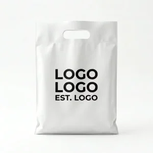 D Cut PE Plastic Bags Gravure Printed Custom Logo Print Durable Recyclable Reusable Apparel Clothing Shopping Bags