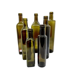 Dark Green Olive Oil Glass Bottle for Rapeseed Oil Camellia Oil Walnut Oil with Sealing Cap Leak-proof