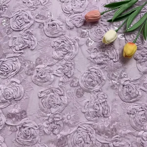 Deluxe Nigerian Elegant Heavy Flower Lace Fabric Beaded Breathable Lightweight Lace Fabric for Aso Ebi Gown