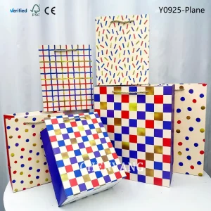 Design Customised Eco Friendly Classic Premium Ivory Board Paper Bags with Microwaves for Candle Gift Craft Promotion