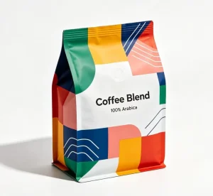 Digital Printed Custom Design 500g 1lb Pe Zipper Bag Coffee Bean Packaging Bag With Valve & Tin Tie