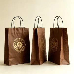 Disposable Eco Friendly Biodegradable Recyclable Black Brown White Custom Print Logo Fast Food Packaging Paper Bags