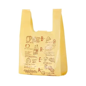 Disposable Eco Friendly PE Recyclable Stand up Heat Seal T shirt Shopping Bags with Custom Logo