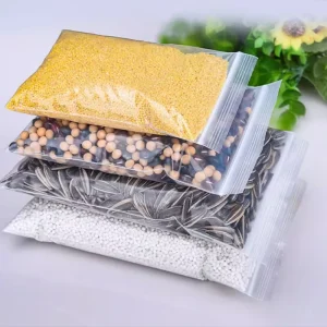 Disposable Gravure Printed Biodegradable LDPE Stand up Storage Bags Resealable Vacuum Zipper Pouches Label Salad Food Storage