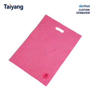 Disposable Grocery Shopping Tote Travel Shopping Bags Folding Fits Pocket Cute Die Cut Bag with Valve HDPE