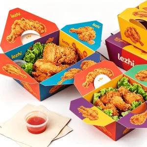 Disposable Leakproof Kraft Paper Takeaway Boxes Custom Services Food Take Out Paper Box