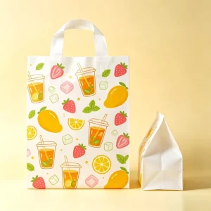 Disposable PE With Handle Plastic Bag Food Grade PE Multiple Specifications Optional