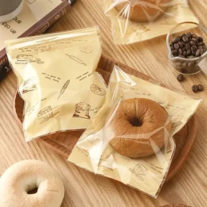 Disposable Plastic Bread Self-sealing Bags Transparent Seal Bakery Bread Cake Baking Dessert Shop Bread Package Bag