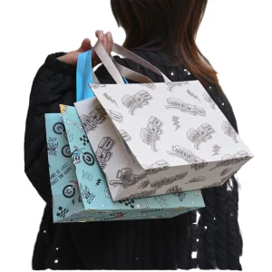 Disposable Recycled Kraft Paper Gift Bags with Handles for Craft Projects
