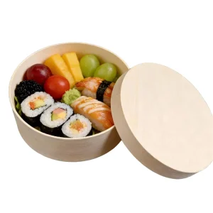 Disposable Wooden Custom Logo Size Eco Friendly Biodegradable Compostable BPA Free Takeaway Packaging Box for Cakes Candy Gifts