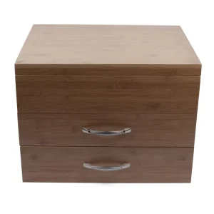Double Drawer Silver Metal Handle Handmade Guangdong Custom Hand painted Household Storage Bamboo Box Customizable Pattern