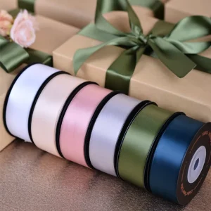 Double Faced Satin Ribbon Gifts Tapes Webbing Baking Flower Packing Rolls