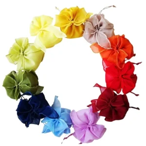 Double Layer Design Durable Organza Gift Bags for Graduation & Diwali Sheer Mixed Colors Favor Candy Jewelry Pouches (Reusable)