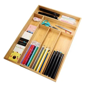 Drawer Storage Organizer Divider Box Kitchen Cutlery Storage Container Multi purpose Bamboo Combination Storage Box Home Use