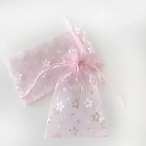 Drawstring Bronzing Organza Wedding Gift Favor Bags