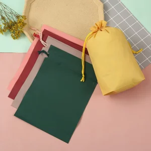 Drawstring Matte PE Storage Bag Dustproof Waterproof Clothing and Shoe Bag for Outdoor Use and Travel 35x50cm