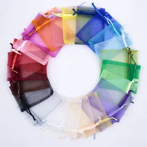 Drawstring Organza Bags 7x9cm Small Gift Pouch Drawstring Mesh Bag Multi Colors Organza Gift Bag Jewelry Packaging Bag