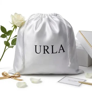 Drawstring Smooth Satin Dust Bag Logo Organizers for Textile Silk Gift Bag