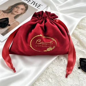 Drawstring Velvet Bag for Sunglasses Caps Storage Dust Bag with Custom Logo Gold Foil Stamping Soft Suede Packaging Pouch