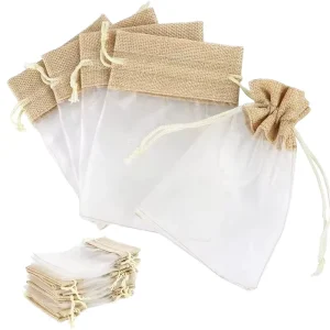 Durable Custom Logo Silk Screen Printed Hot Stamped Gift Festival Candy Favor Dust Sack Jewelry Organza Fabric