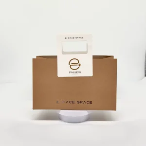 Durable Luxury Eco friendly Kraft Paper Bags with Cardboard Handle Attachment for Promotion Takeaway Food Packaging