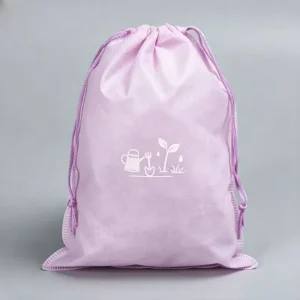 Durable Non Woven Foldable Recyclable Drawstring Bag Custom Logo Printed Travel Sneaker Dust Storage Sack