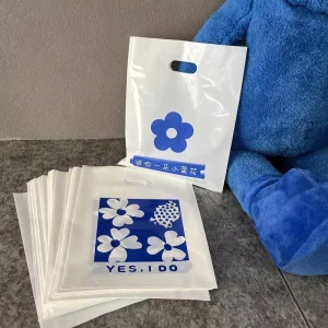 Durable Patch Handle Plastic Shopping Bag for Clothing Shoes