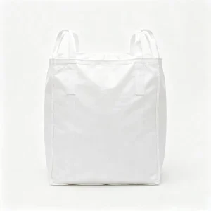 Durable White 1 Ton Jumbo Bag FIBC with Large Opening Flat Bottom PP Storage 5:1 Safety Factor for Gravel Rice Bulk Materials