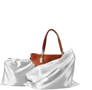 Dust Bag For Handbags Portable Dust Cover Bags for Handbags Purses Shoes Boots Drawstring Travel Storage Pouches (White 40x50cm)