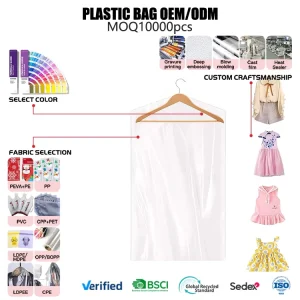 DustProof Plastic Garment Bags for Dry Cleaner Home Storage Travel Moving 60x90cm