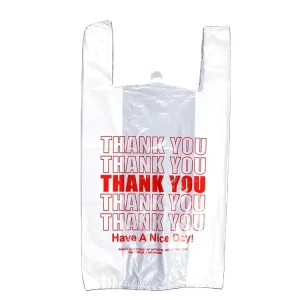 Easy Open Durable T Shirt Shopping Bags HDPE Material Flexo Printing Vest Handle Customizable Supermarket Packaging