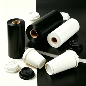 Eco Durable Food Grade Rigid Plastic Blister Sheet Roll PP PS Black White for Cup Lid Making Cutting Laminating