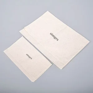 Eco Friendly 100% Natural Cotton Linen Canvas Cosmetic Jewelry Bag Envelope Dust Gift Packaging Pouch