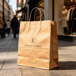 Eco-Friendly Biodegradable Custom Printed Logo Recyclable Kraft Paper Shopping Bags Twisted Handles for Small Business Clothing