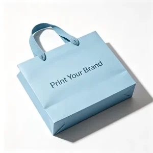 Eco Friendly Biodegradable Durable Square Bottom Paper Gift Bags Custom Logo Digital Promotion Ribbon