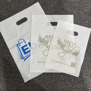 Eco Friendly Biodegradable Plastic Bags Personalized Logo Printed Die Cut PE LDPE HDPE Clothing Packaging Heat Seal Hand Bags