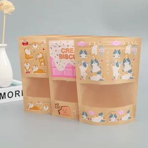 Eco Friendly Brown Resealable Kraft Paper Stand up Pouches Kraft Paper Ziplock Bags