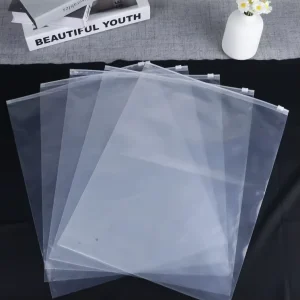 Eco Friendly Clear Ziplock Custom Logo Frosted Zipper Bag Clothes Plastic Bag Clothing Packaging
