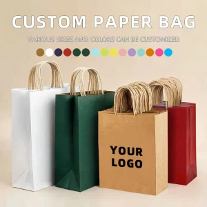 Eco Friendly Compostable White Kraft Twisted Handle Food Grade Dessert Shop Beverage Takeaway Gift Coffee Paper Bags