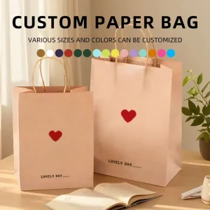 Eco Friendly Compostable White Kraft Twisted Handle Food Grade Snack Bar Combo Meal Paper Bags