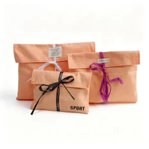 Eco-Friendly Cotton Canvas Envelope Dust Pillow Pouch Underwear Shoe Packing Bag with Flap Custom Logo