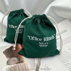 Eco Friendly Cotton Linen Storage Pouch Bag for Gift Packaging and DIY Crafts Coffee Beans Green Cotton Dust Bag
